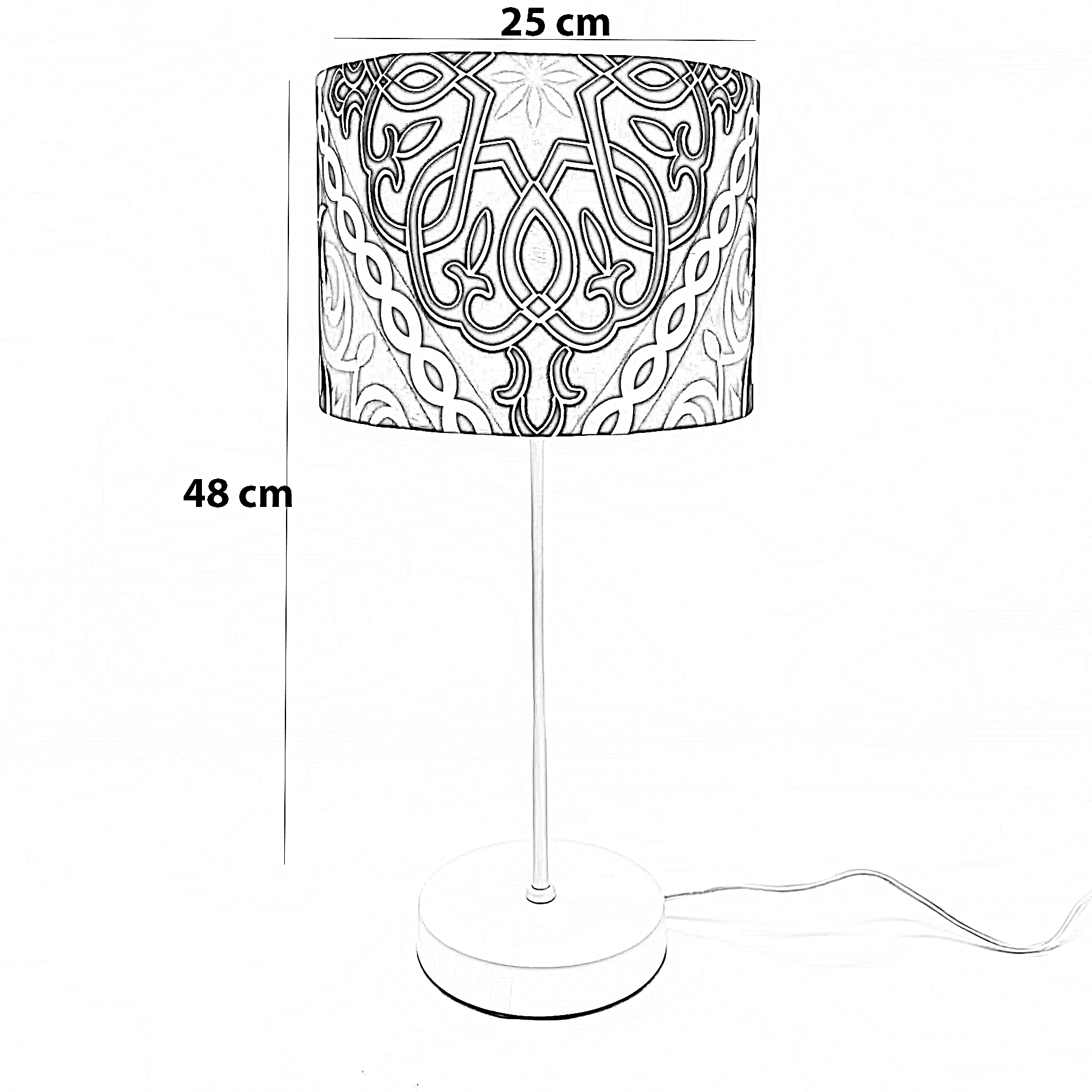 أباجورة رمضانية قماش، 25*48 سم