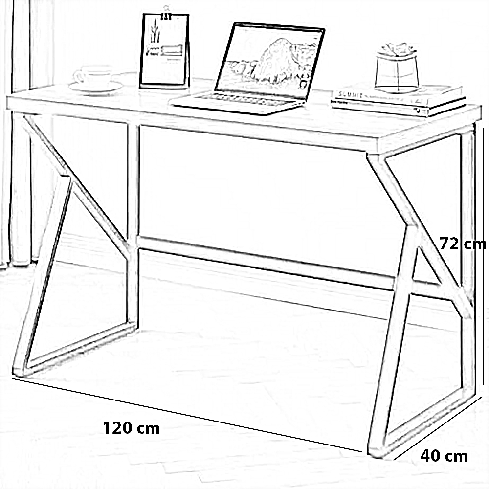مكتب معدن، 120*40*72 سم