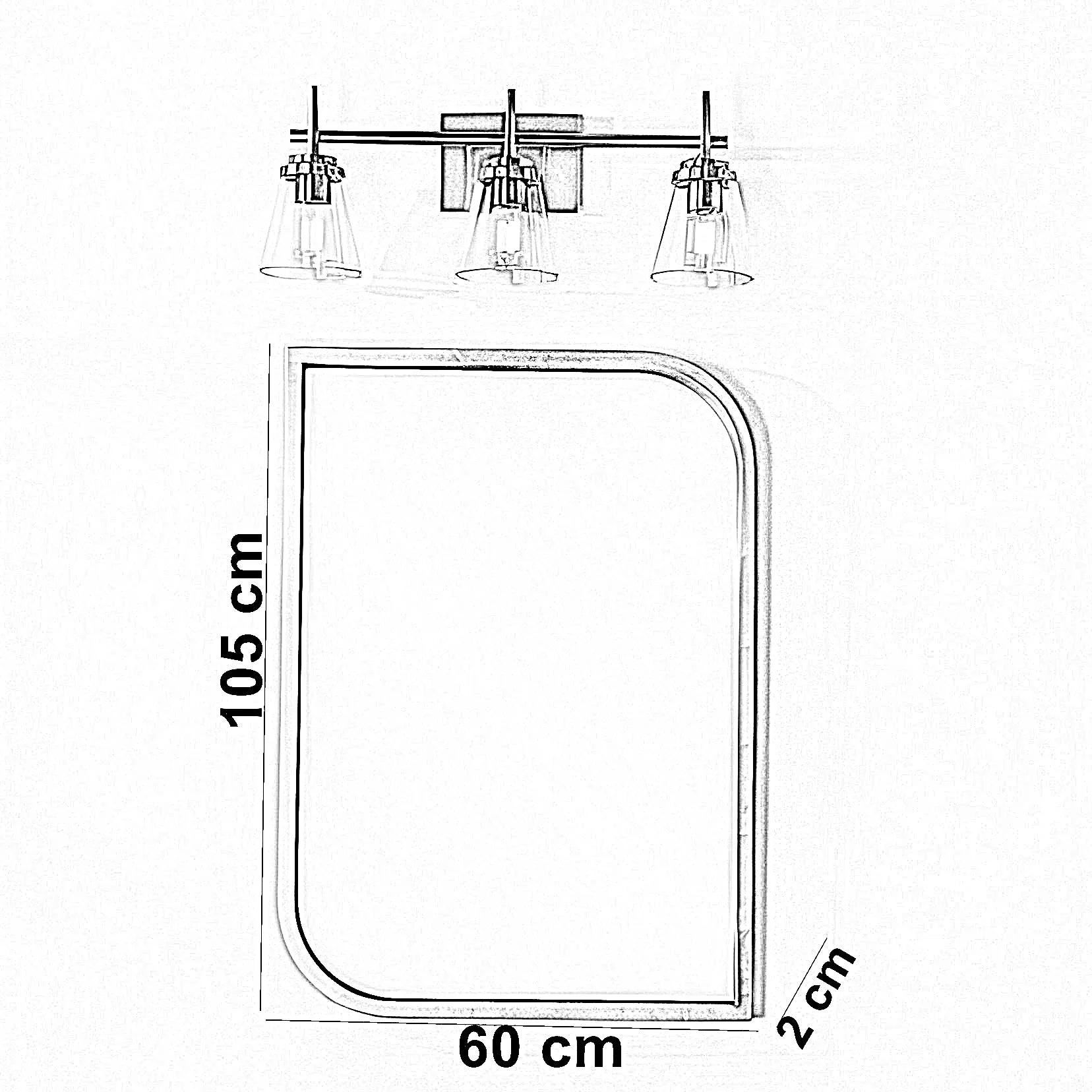 مرايا حائط بإطار خشب ام دي اف، 60*2*105 سم