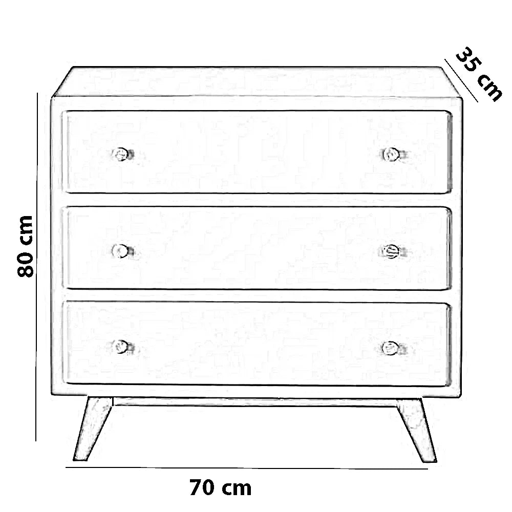 وحدة أدراج خشب كونتر و موسكي، 70*35*80 سم
