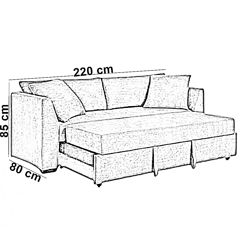 كنبة سرير خشب زان، 220*80*85 سم