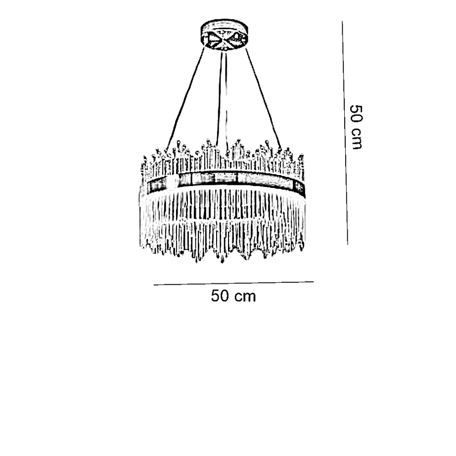 نجفة ستيل، 50*50 سم- ذهبي