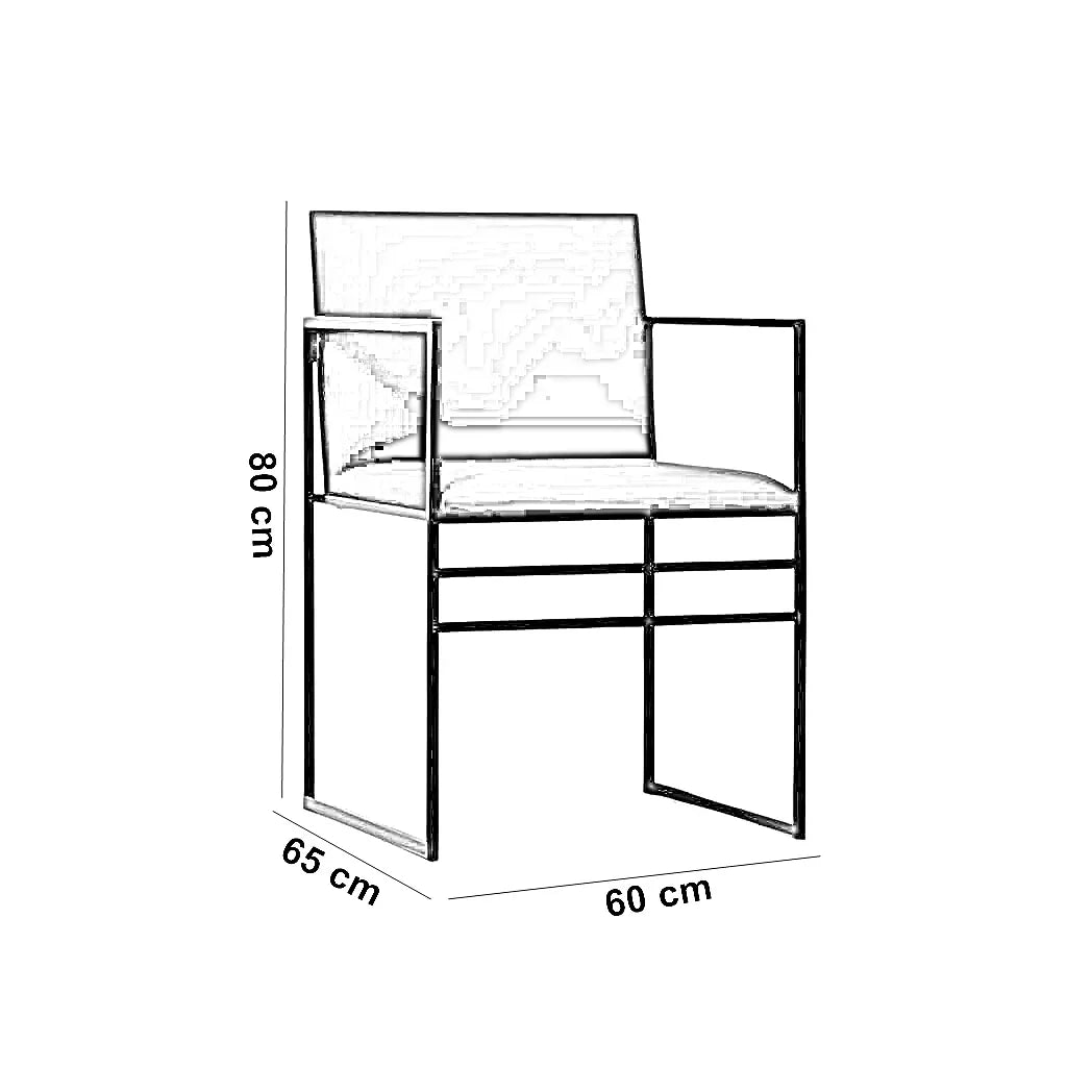 كرسي ستيل و جلد، 60*65*80 سم