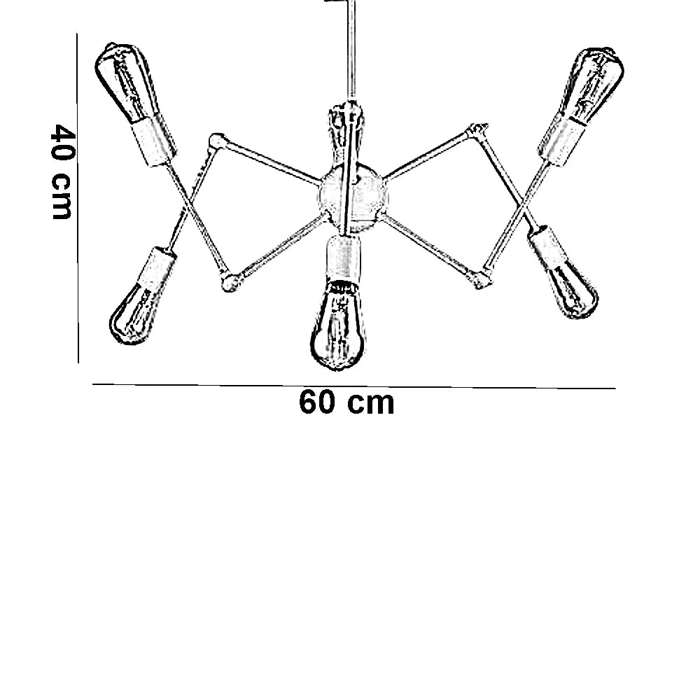 نجفة ستيل وخشب، 60*40 سم