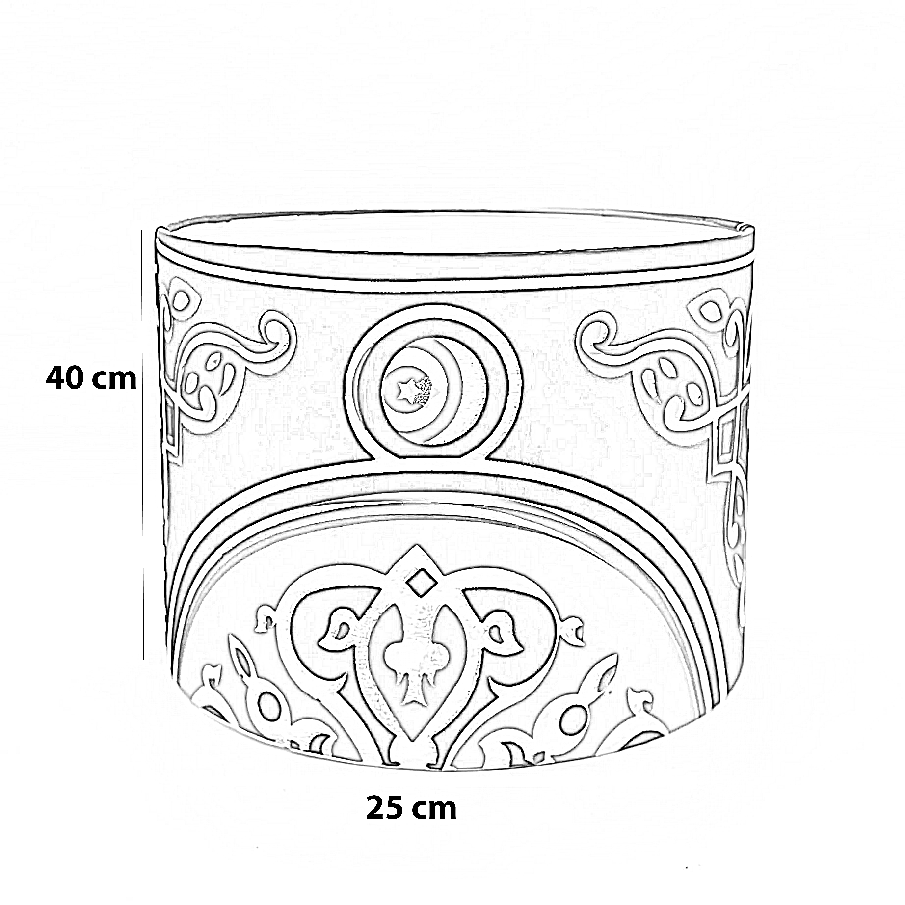 شابوه أباجورة قماش، 25*40 سم