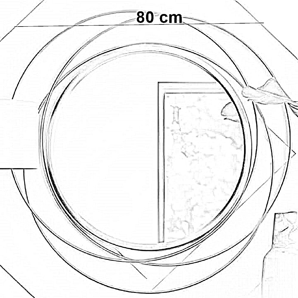 مرايا حائط بإطار ستيل، 80 سم