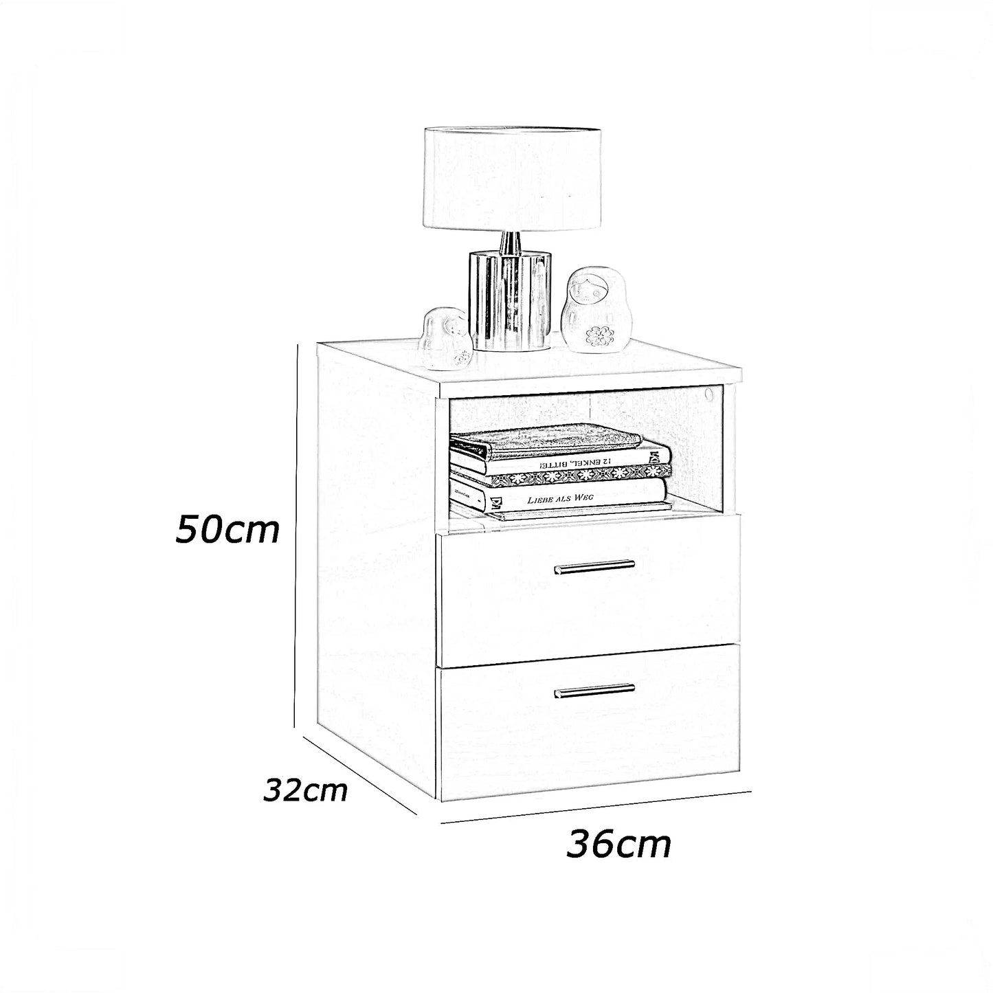 كومود خشب ام دي اف، 36*32*50 سم