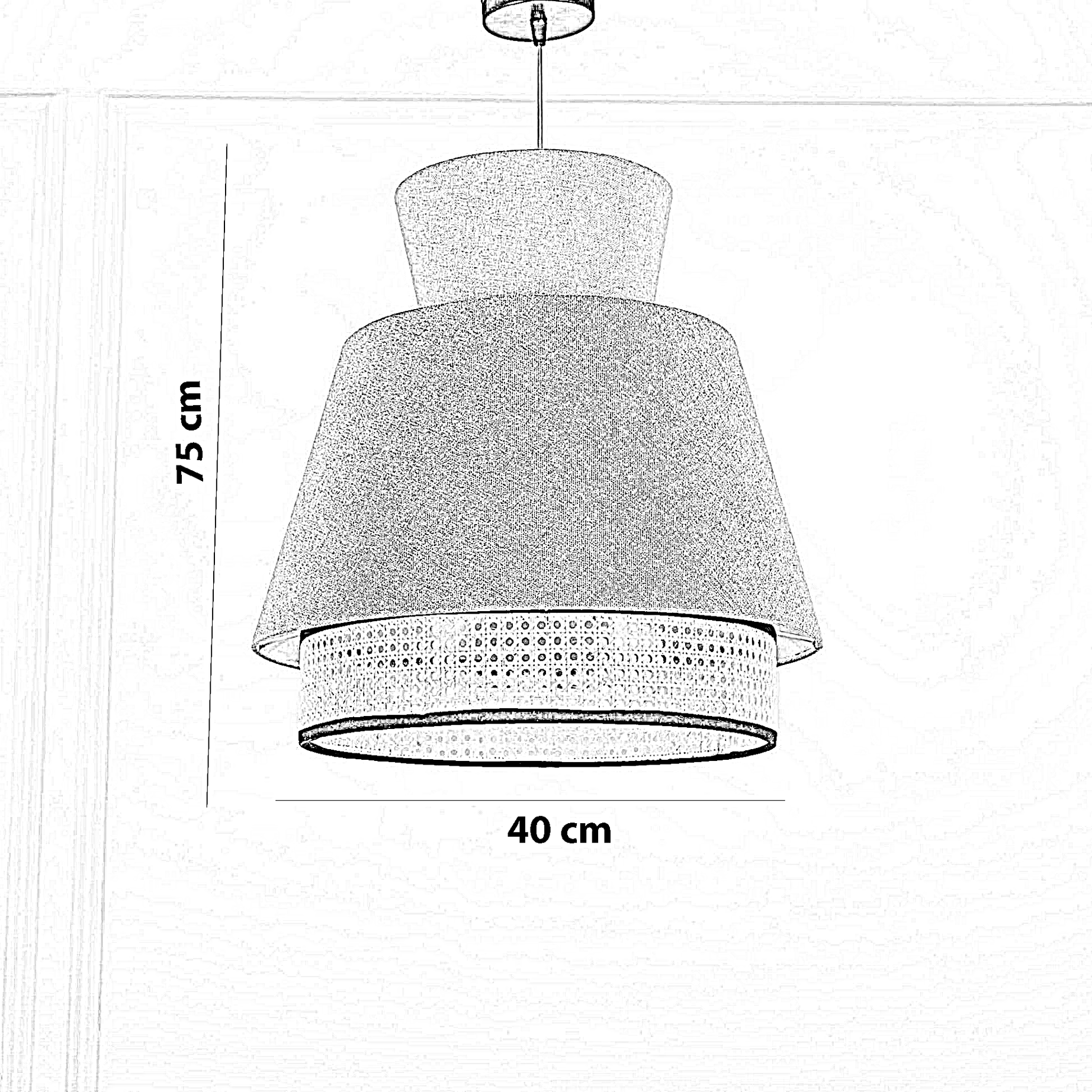 نجفة راتان، 40*75 سم