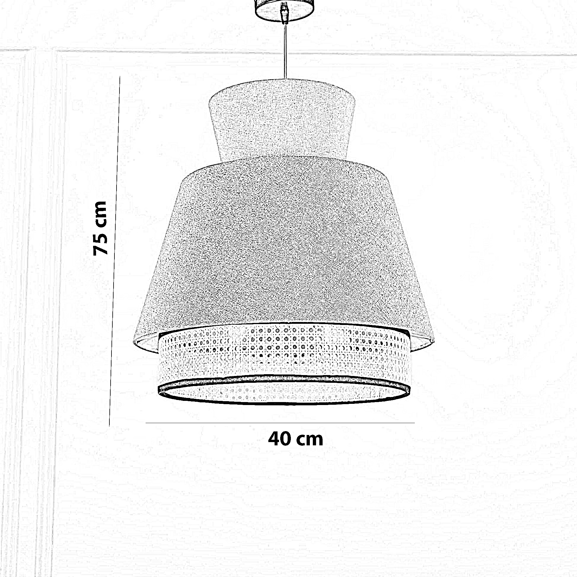 نجفة راتان، 40*75 سم