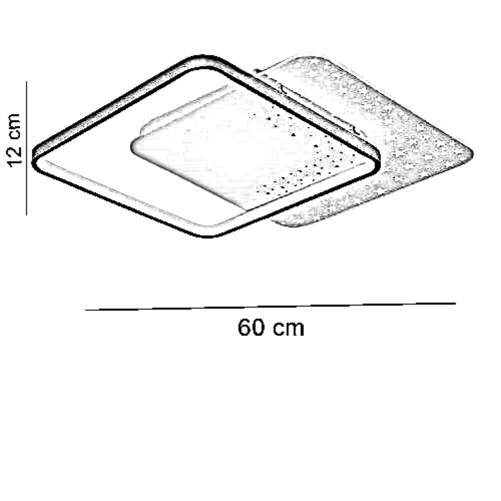 نجفة أكريليك، 60*12 سم- أبيض × ذهبي