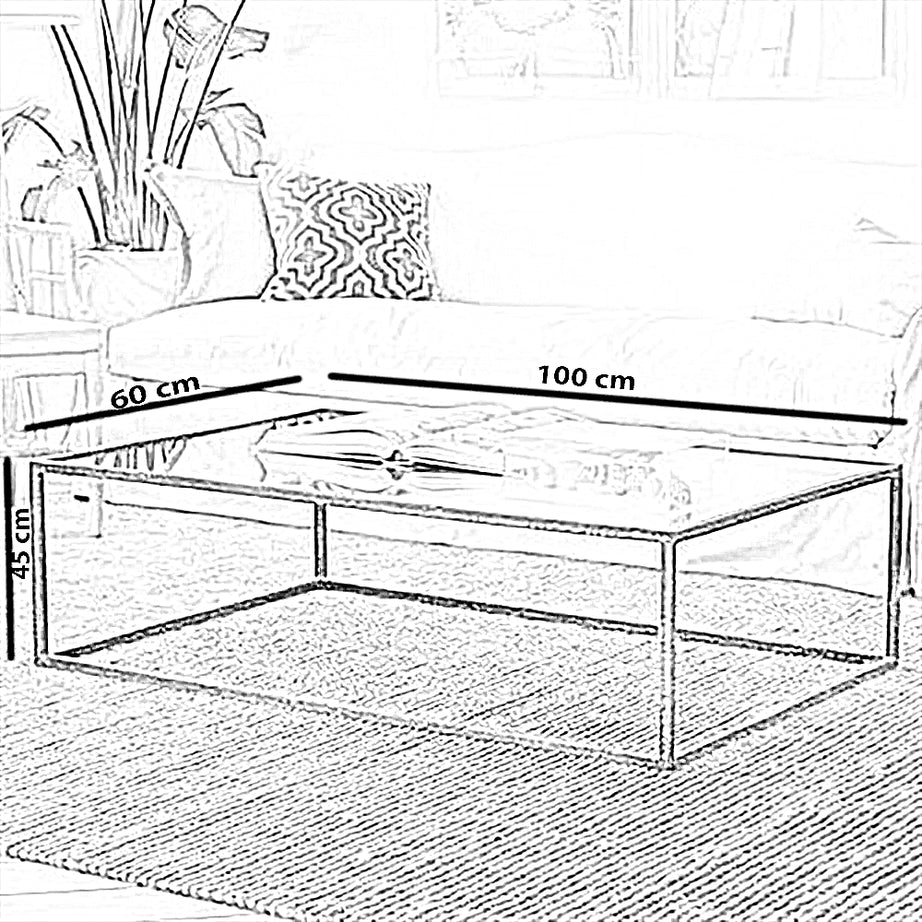 ترابيزة قهوة ستيل، 100*60*45 سم