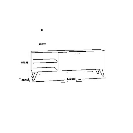 ترابيزة تليفزيون ام دي اف، 140*30*45 سم