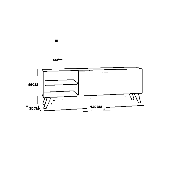 ترابيزة تليفزيون ام دي اف، 140*30*45 سم
