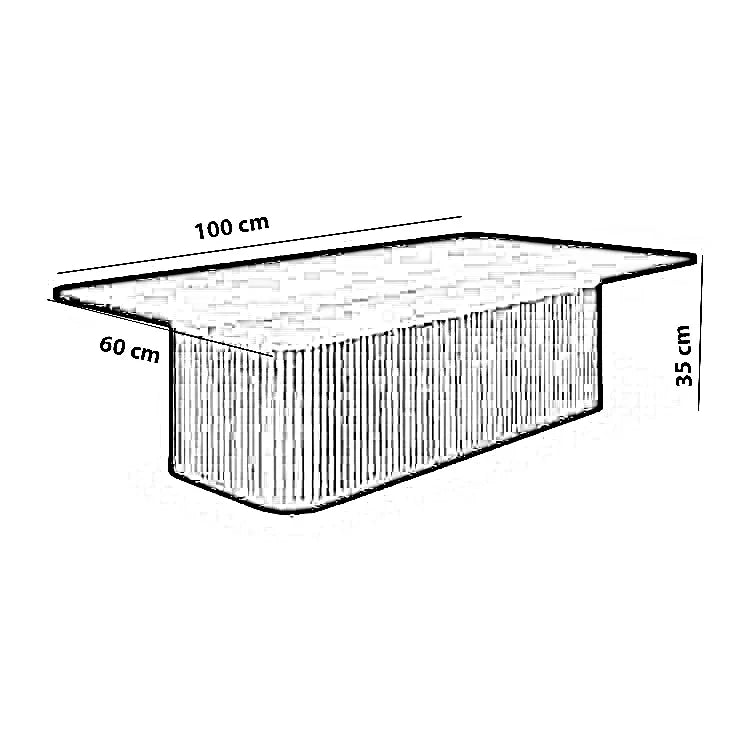 ترابيزة قهوة ام دي اف، 100*60*35 سم