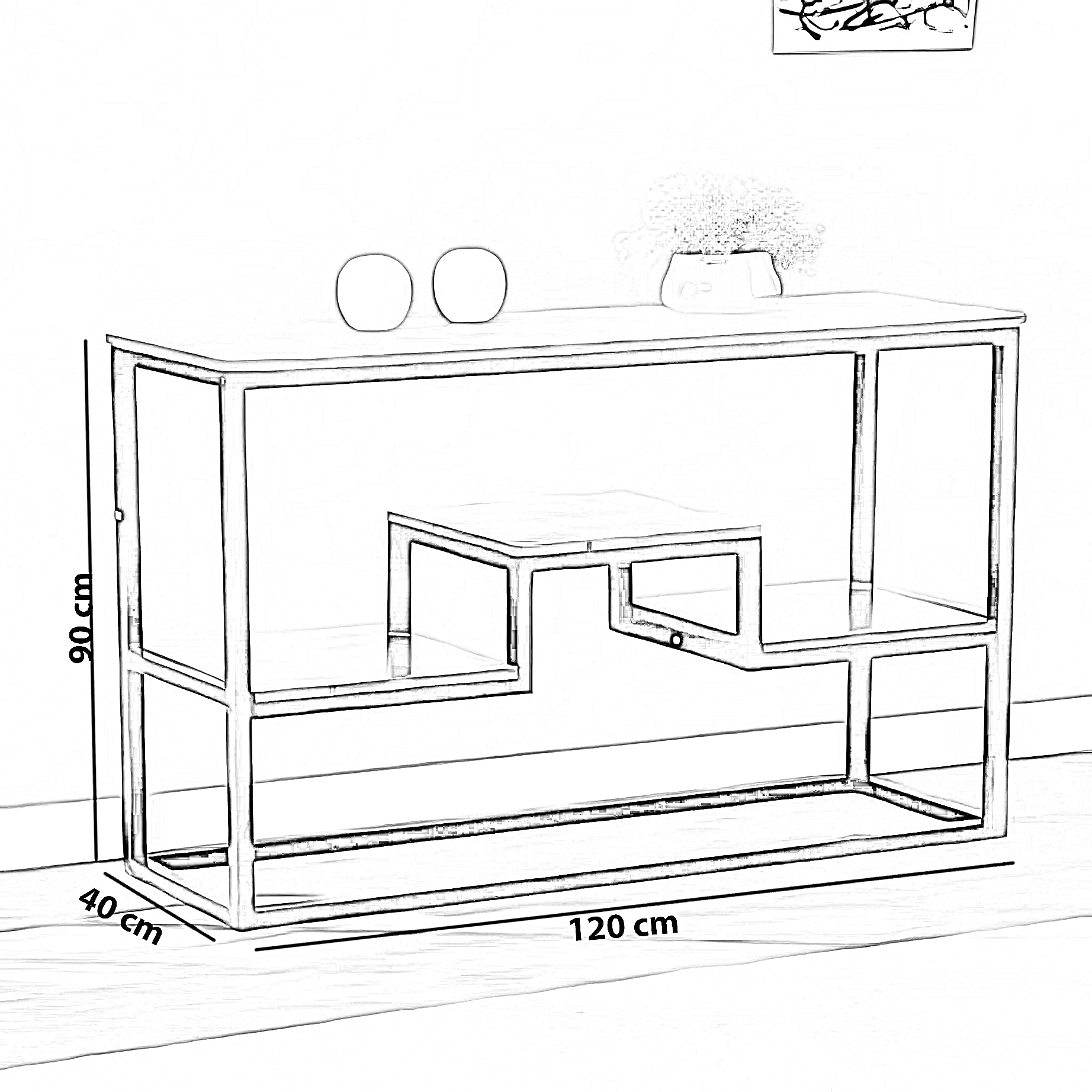 كونسول خشب ام دي اف،  120*40*90 سم