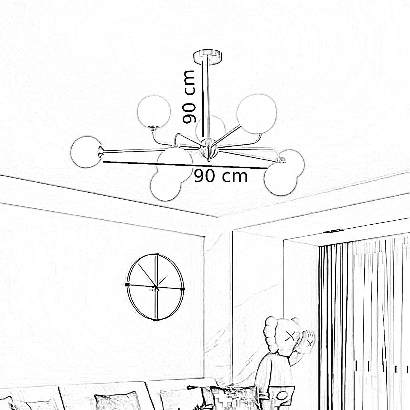 نجفة ستيل، 90*65 سم