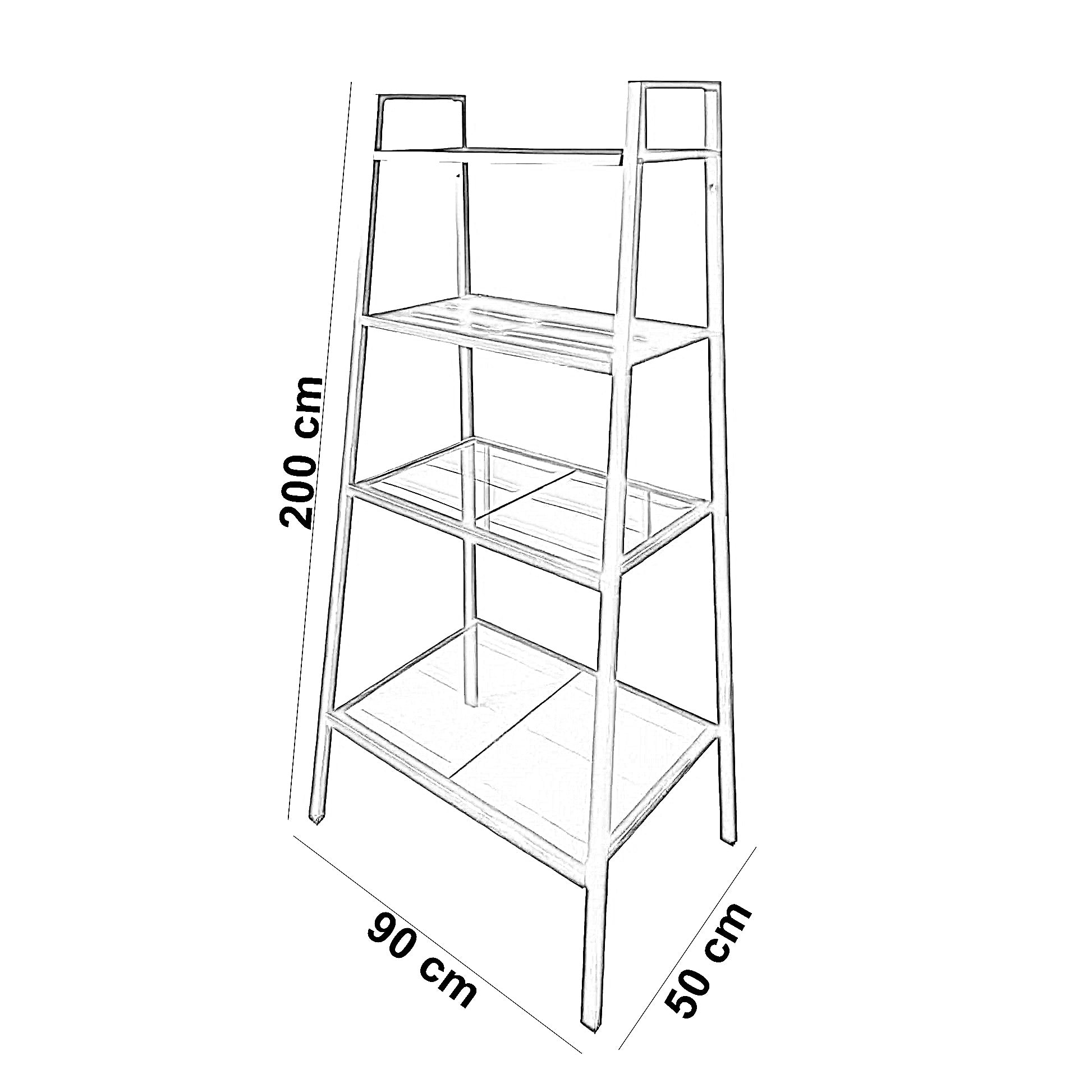 وحدة أرفف معدنية، 90*50*200 سم