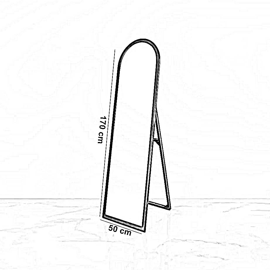 مرايا ارشيد استاند خشب ام دي اف، 50*170 سم - بني