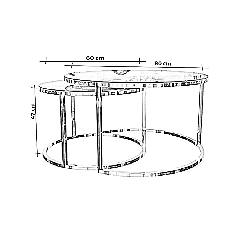 طقم ترابيزة قهوة ستيل، قطعتين