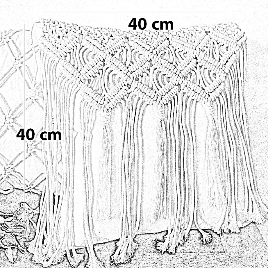 كوشن مكرمية قطن، 40*40 سم