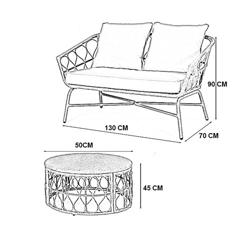طقم خارجي ستيل و راتان، 4 قطع