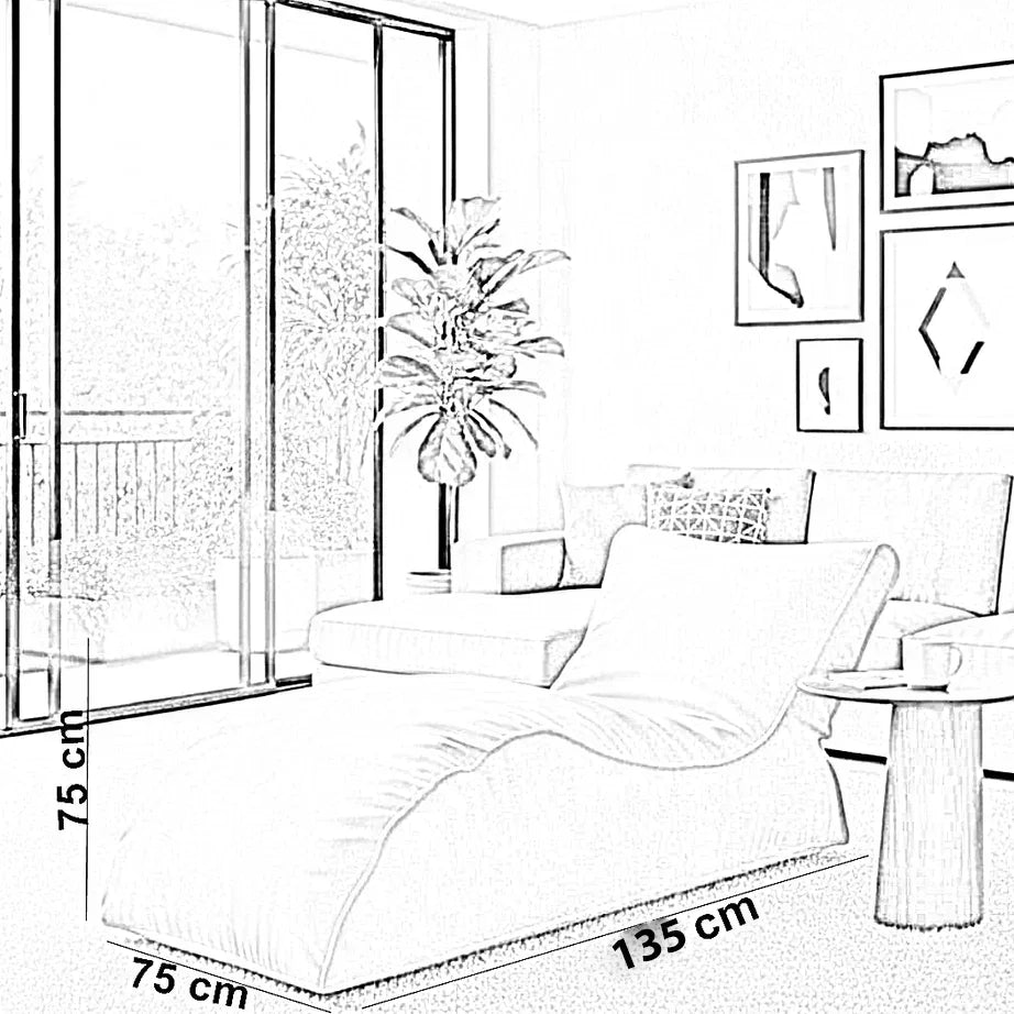 شيزلونج، 75*135*75 سم - مسطردة