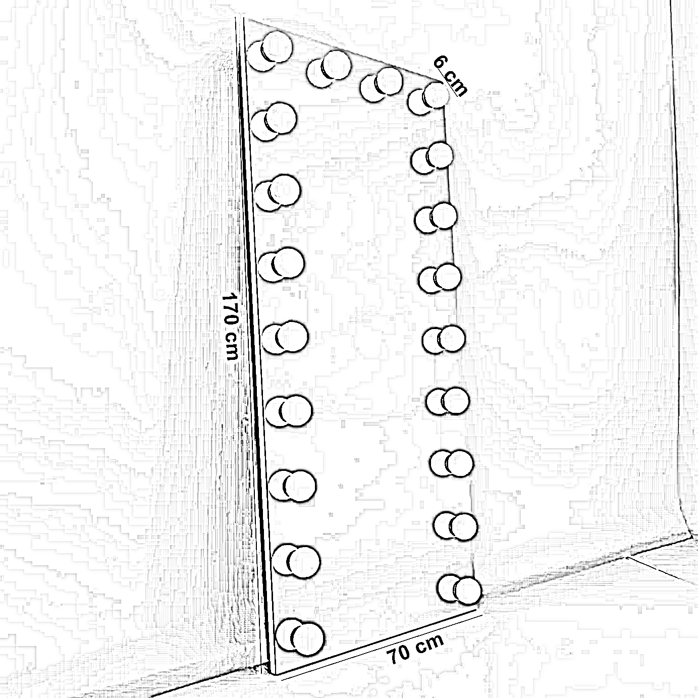 مرايا، 70*6*170 سم