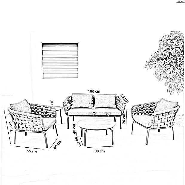 طقم خارجي ستيل و دوبار، 5 قطع