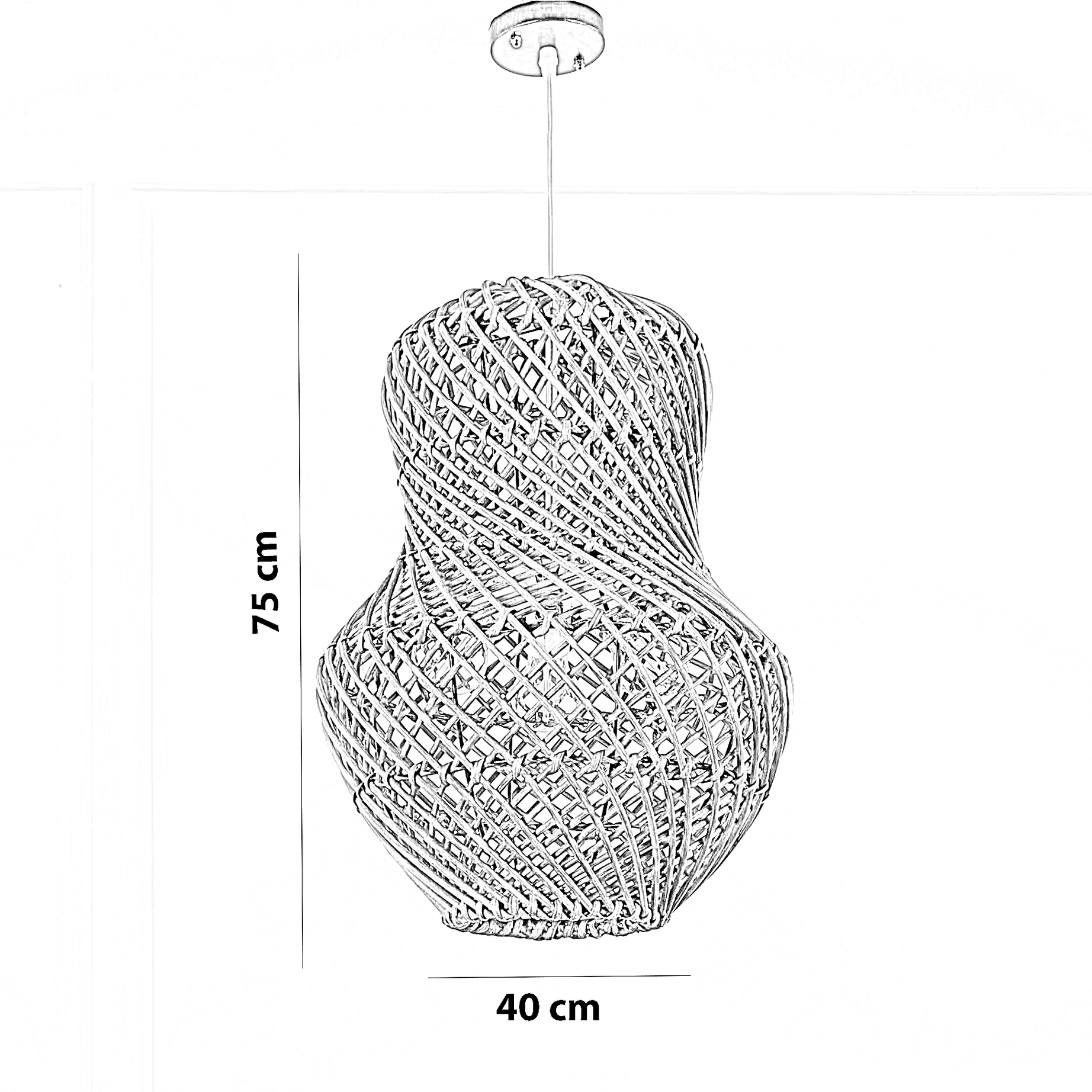 نجفة خيزران، 40*75 سم