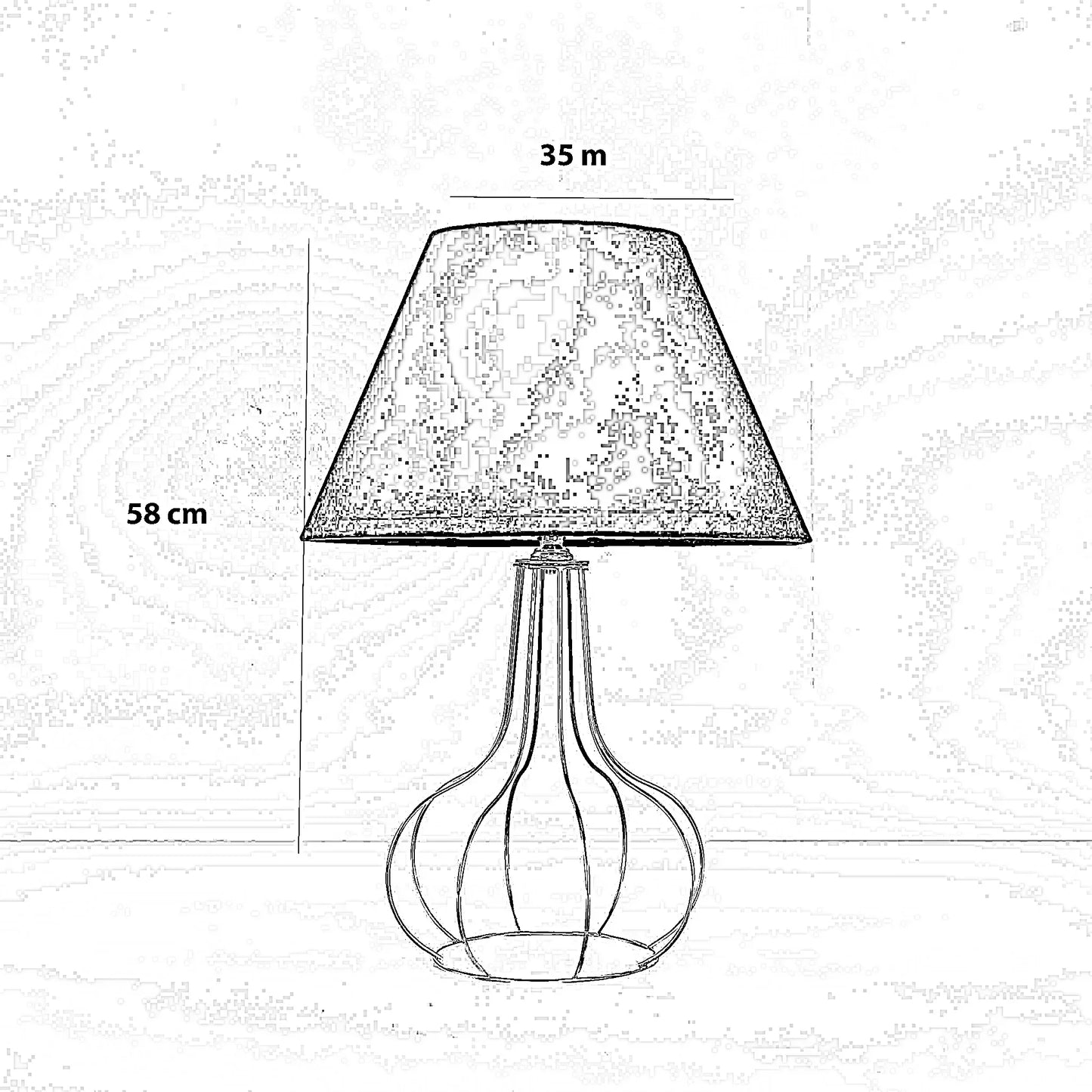أباجورة معدن، 35*58 سم