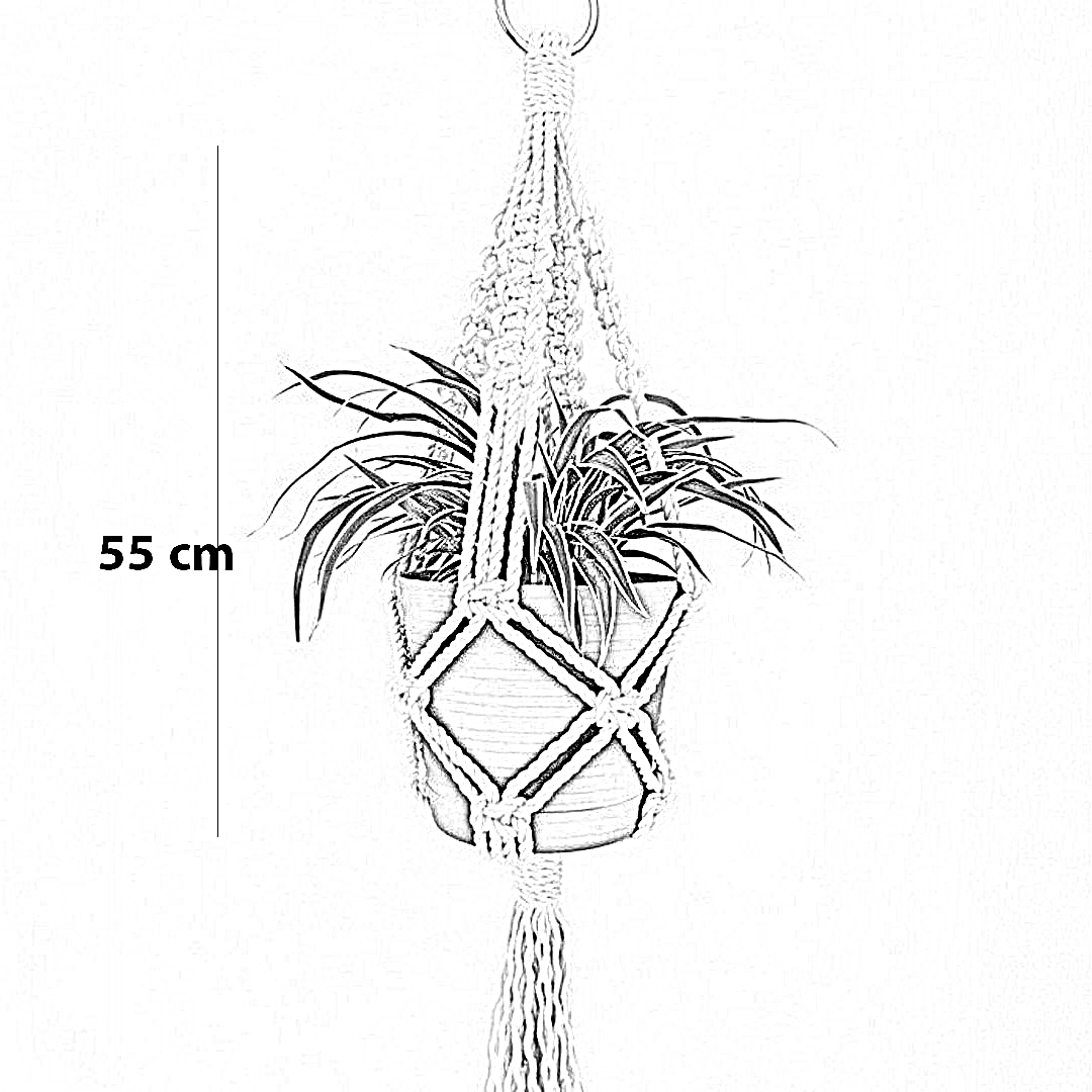 مكرمية حامل أواني زرع قطن ،55 سم