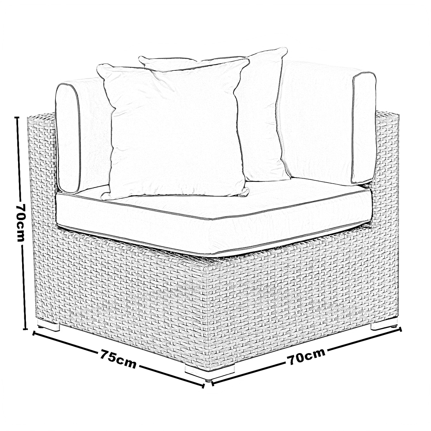 طقم للحدائق معدن و راتان، 3 قطع