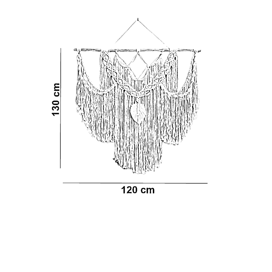 مكرمية حائط خشب، 120*130 سم