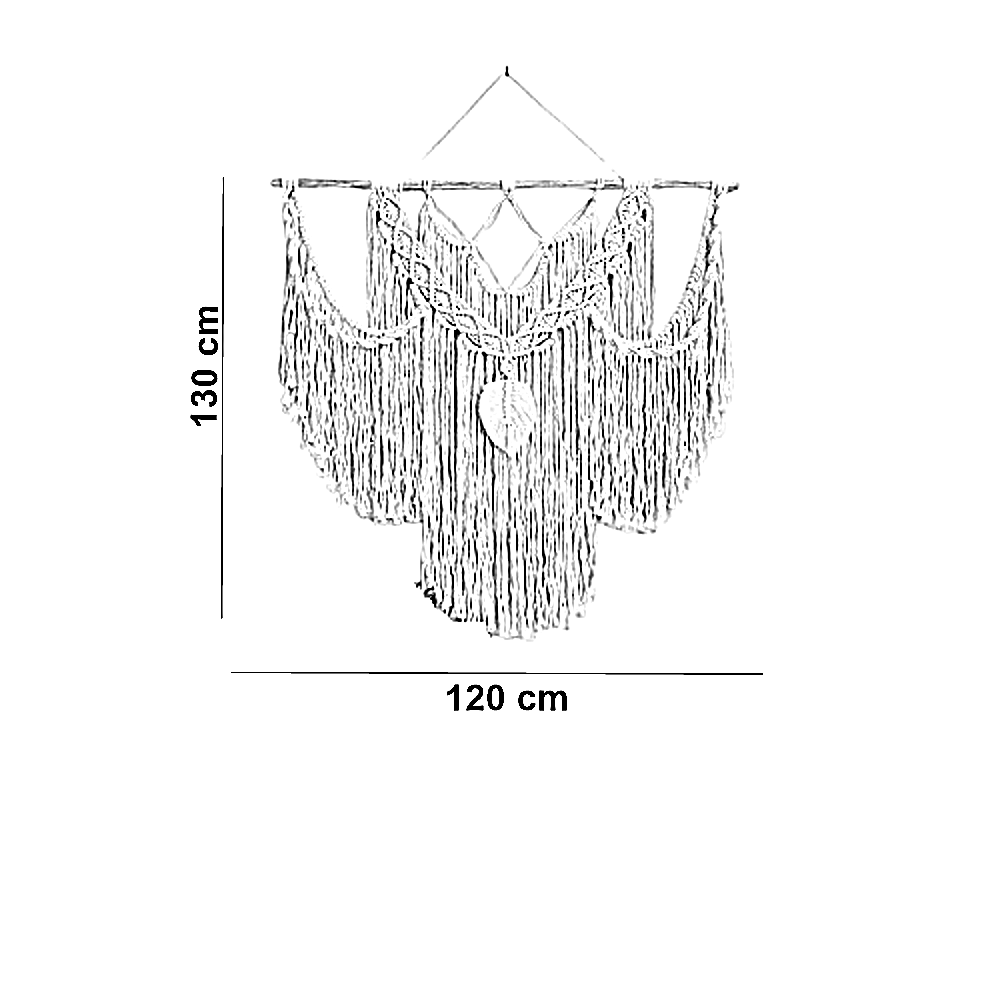 مكرمية حائط خشب، 120*130 سم
