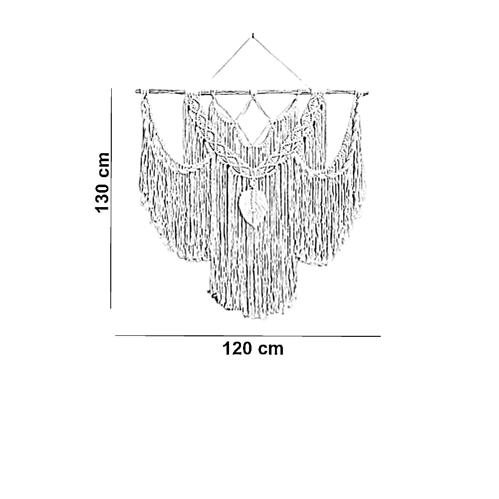 مكرمية حائط خشب، 120*130 سم