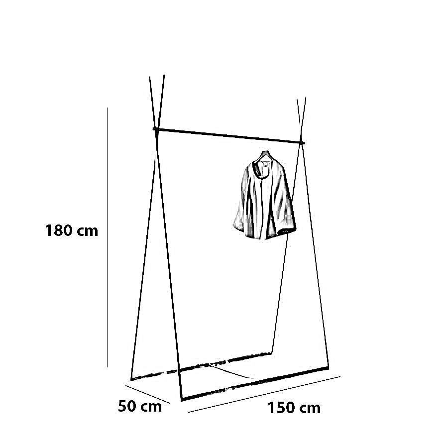 علاقه ملابس ستيل، 150*50*180 سم