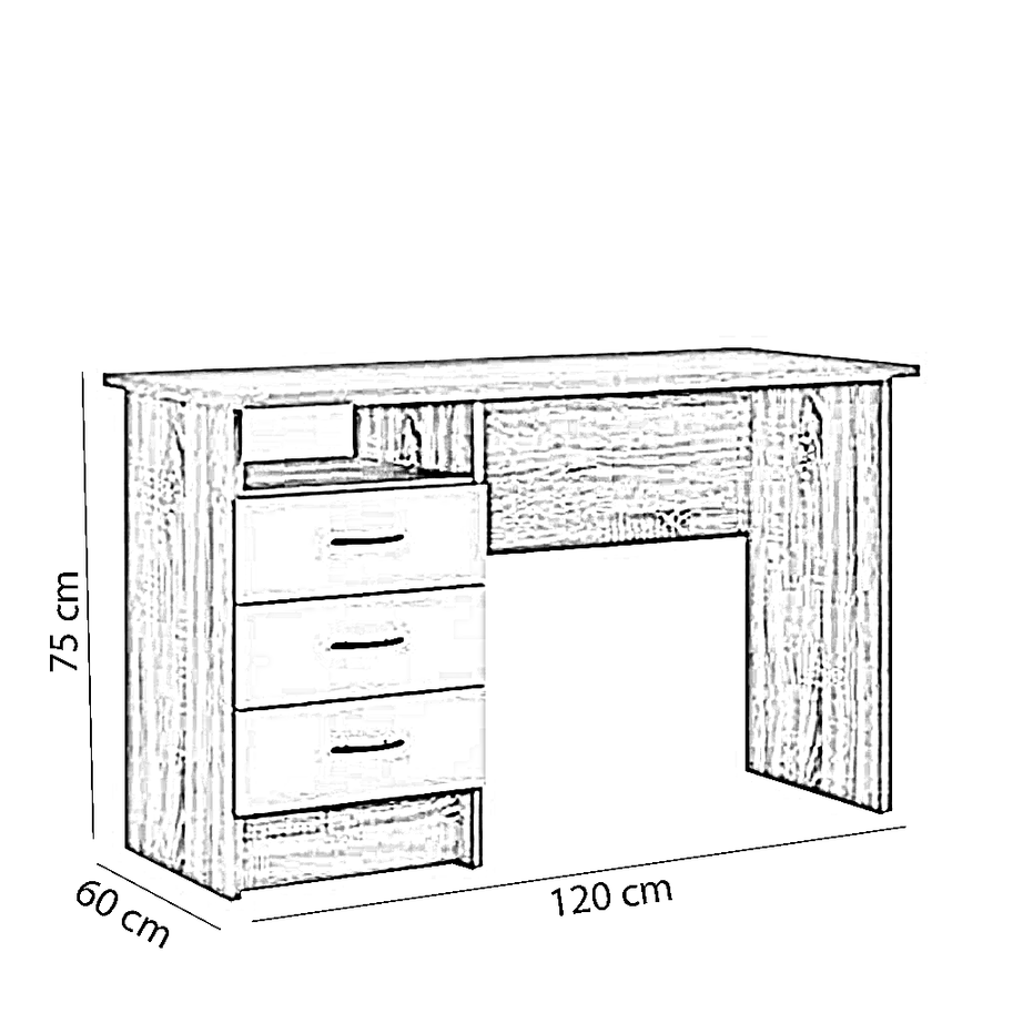 مكتب خشب ام دي اف، 120*60*75سم