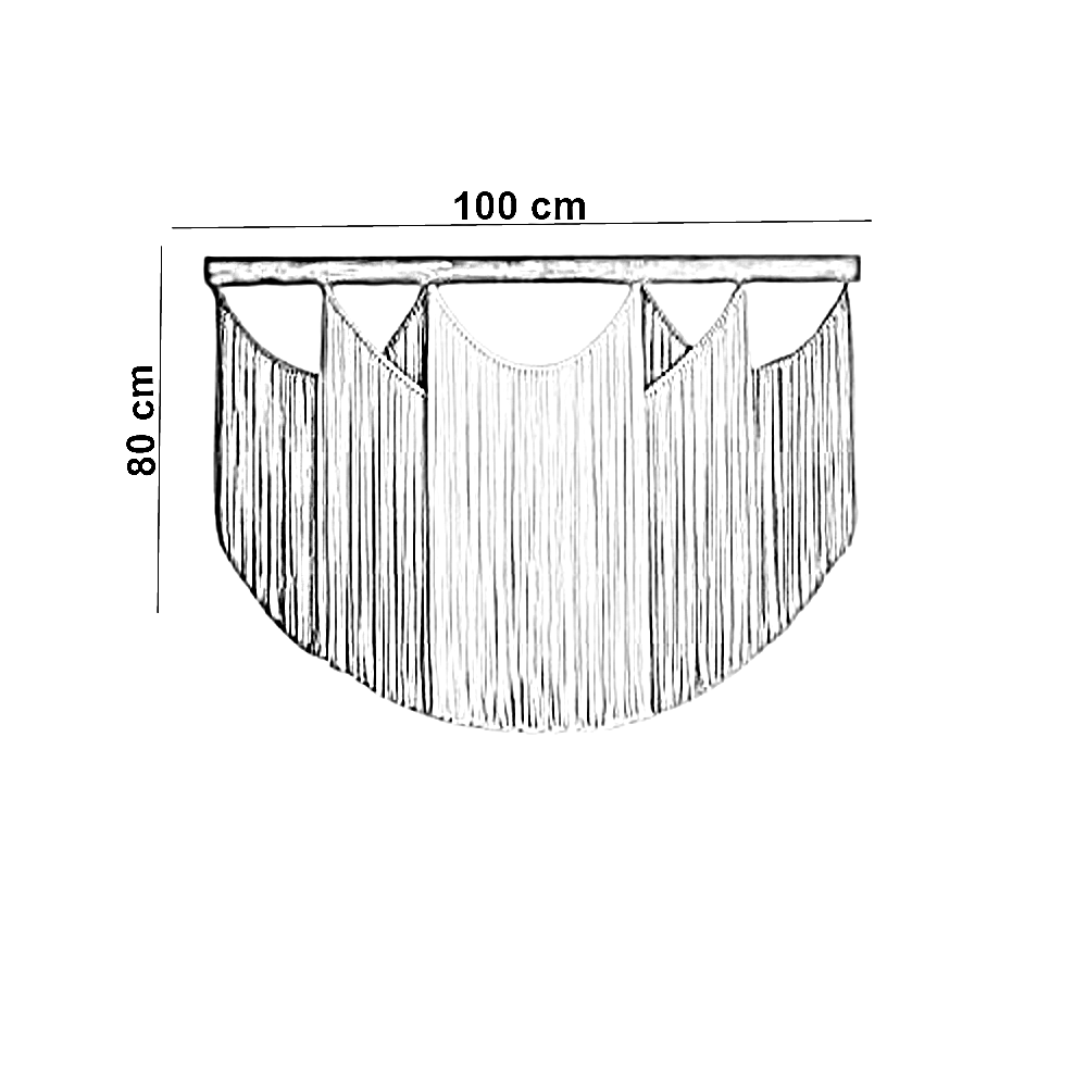 مكرمية حائط خشب، 100*80 سم