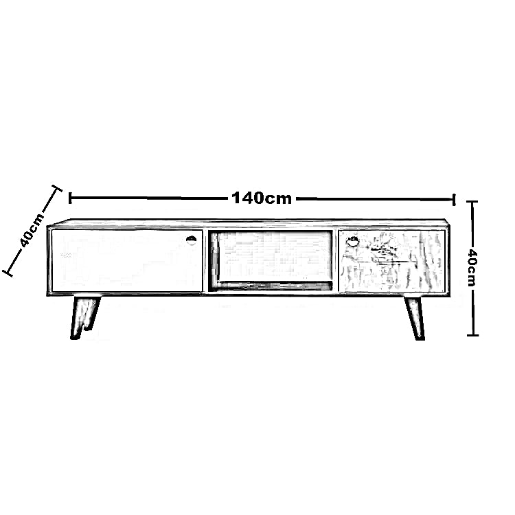 ترابيزة تليفزيون ام دي اف، 140*40*40 سم