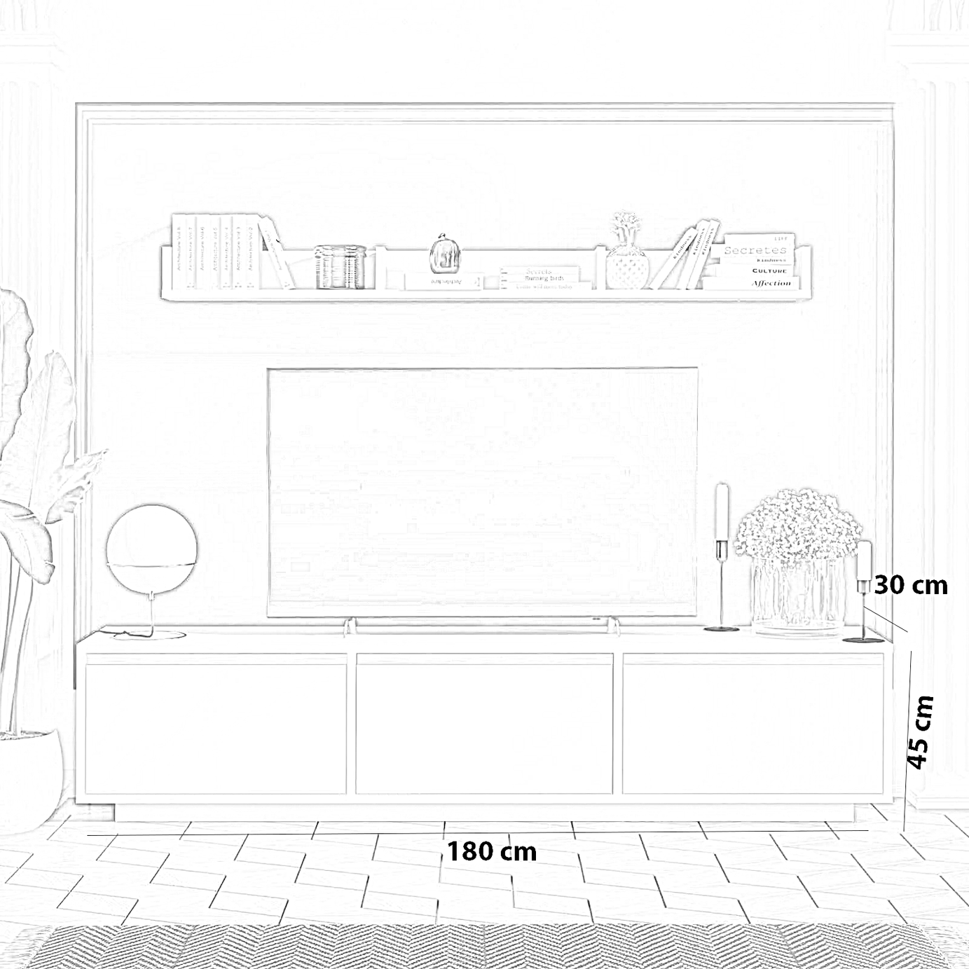 ترابيزة تليفزيون ام دي اف، قطعتين