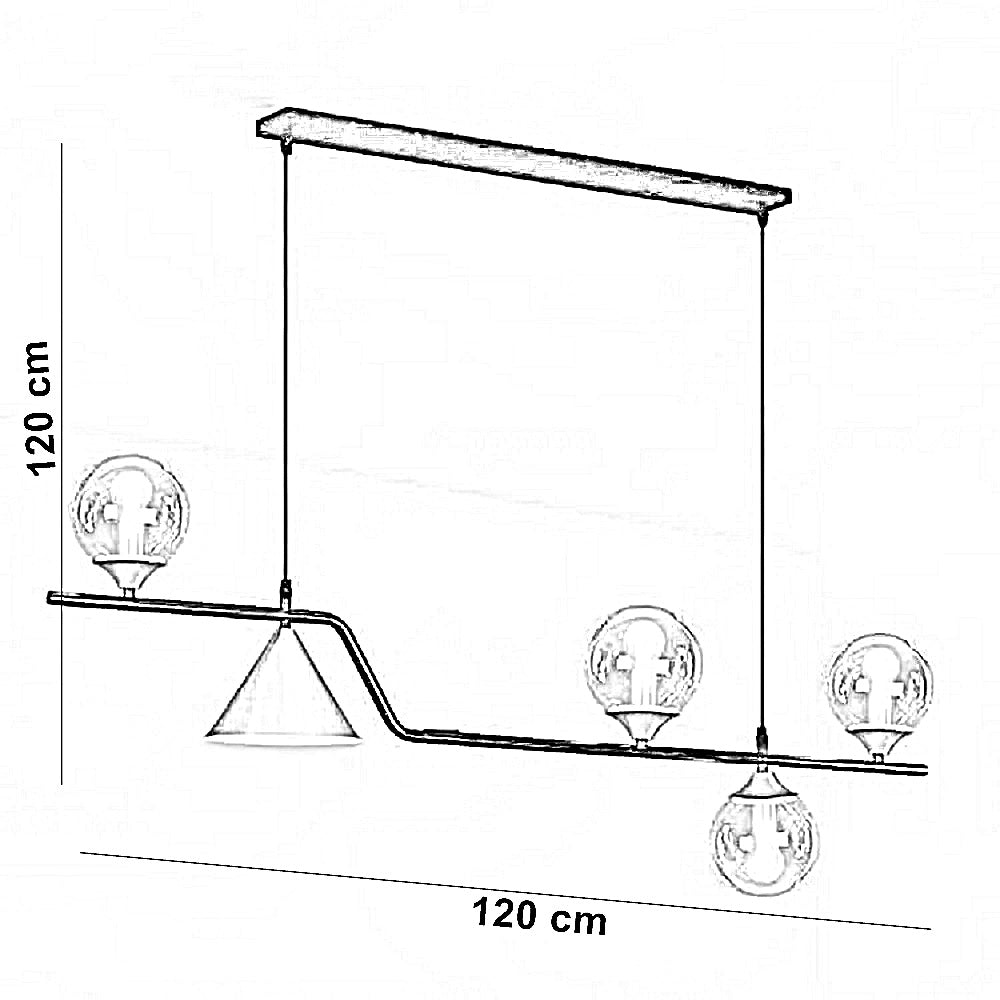 نجفة معدن و زجاج، 120*120 سم
