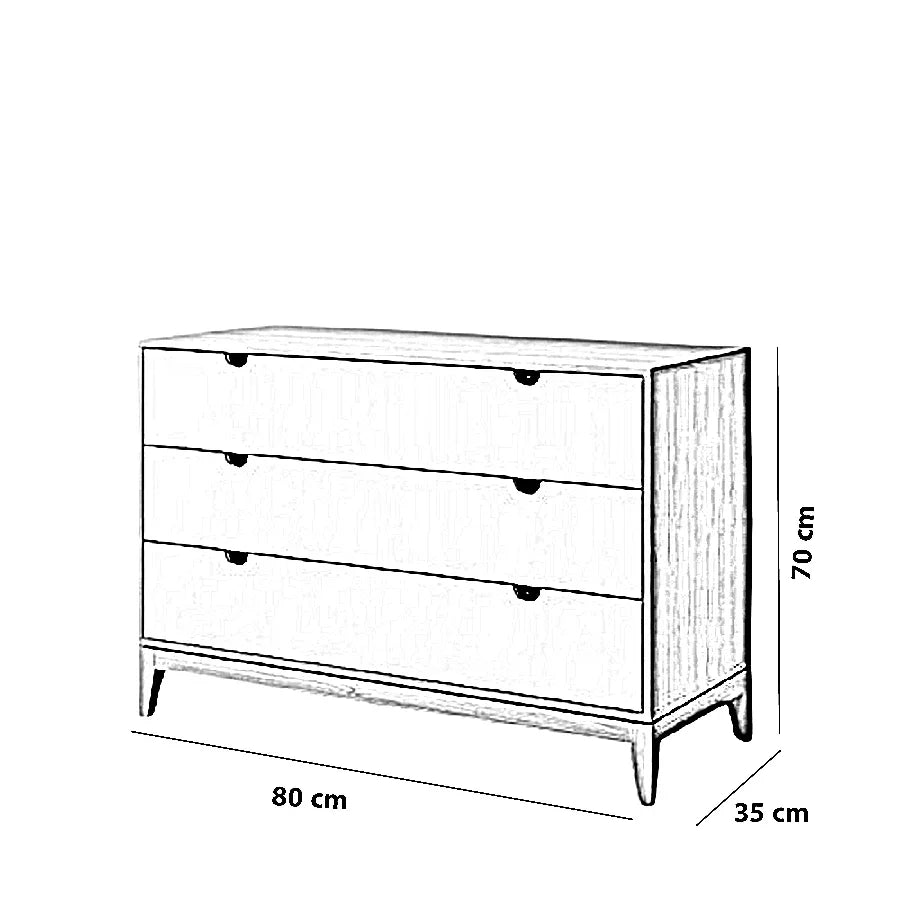وحدة أدراج خشب كونتر و موسكي، 80*35*70 سم