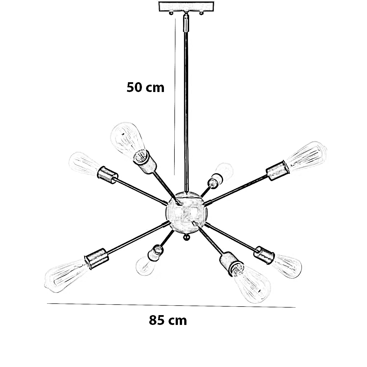 نجفة معدن، 85*50 سم