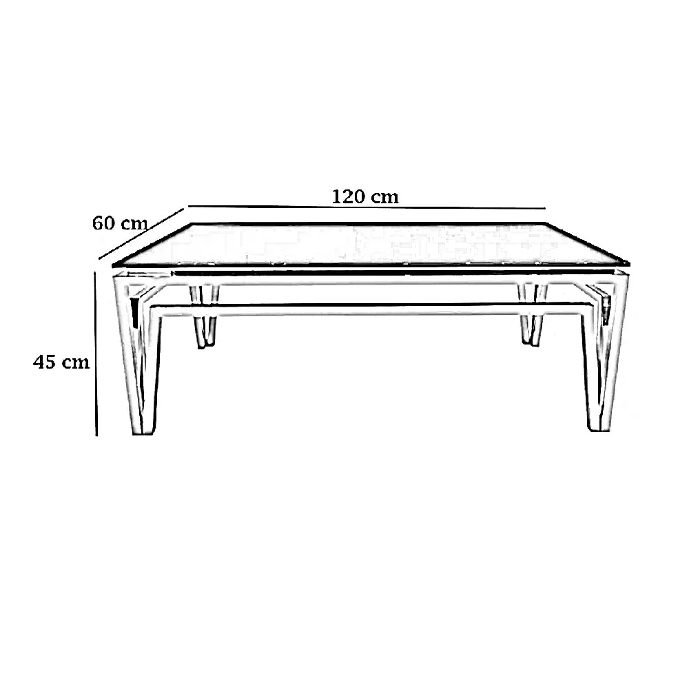 ترابيزة قهوة ستيل، 120*60*45 سم