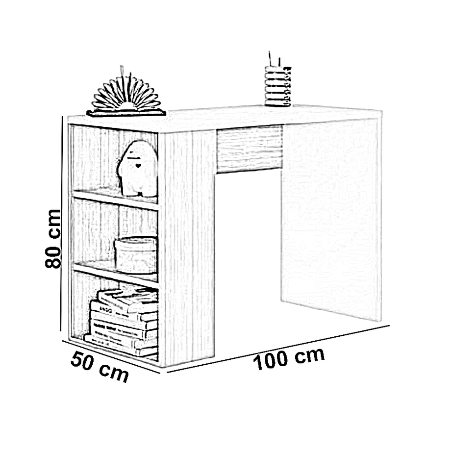 مكتب خشب ام دي اف، 100*50*80 سم