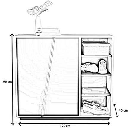 جزامة خشب ام دي اف، 120*40*90 سم