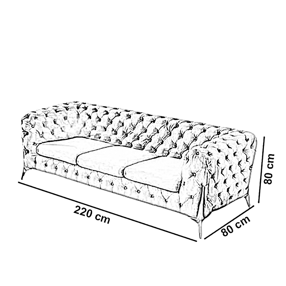 كنبة خشب زان أحمر، 220*80*80 سم