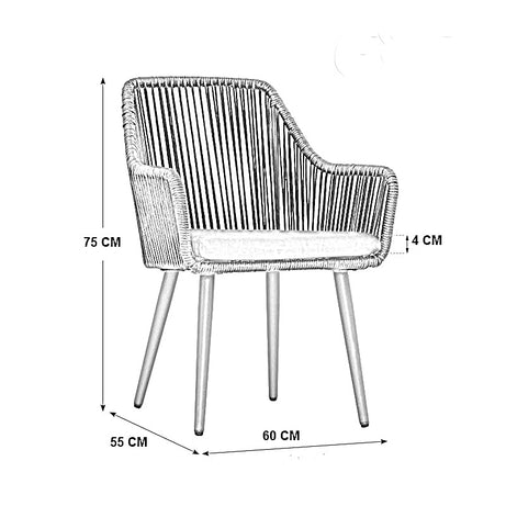 طقم خارجي ستيل ودوبار، 4 قطع
