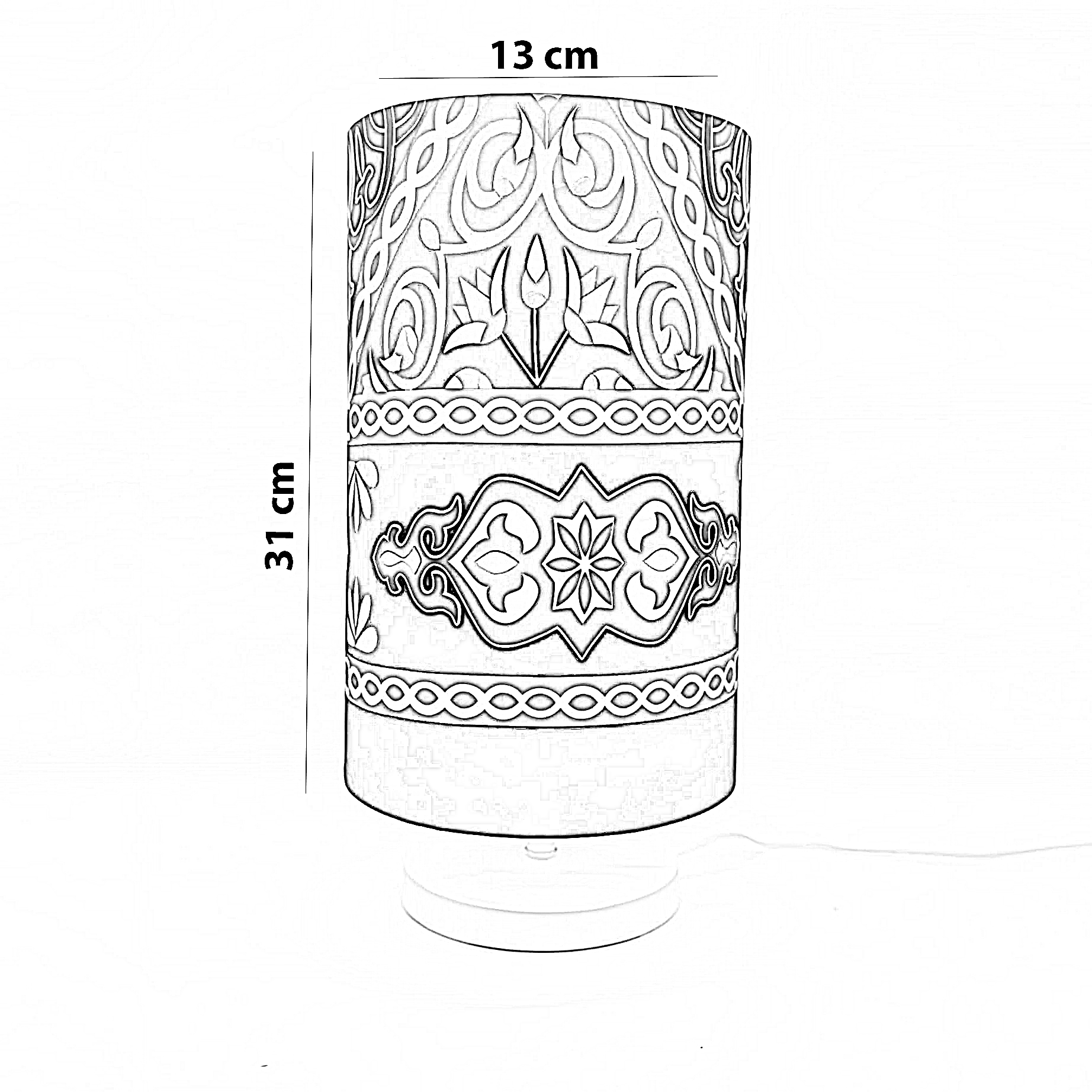 أباجورة رمضانية قماش، 13*31 سم