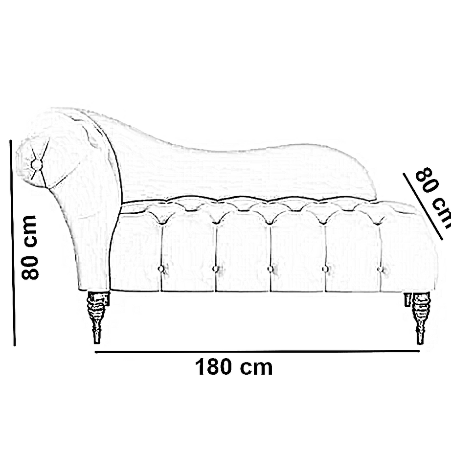 كنبة خشب زان أحمر، 180*80*80 سم